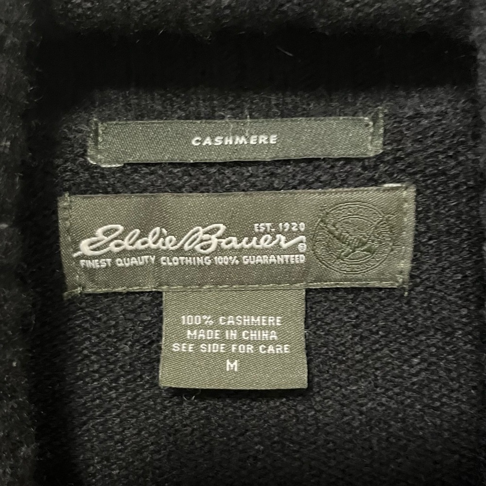 Eddie Bauer Black Shawl Collar Button Front Cardigan - Picture 6 of 9